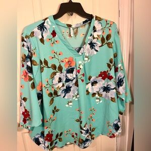 Floral V-Neck Blouse